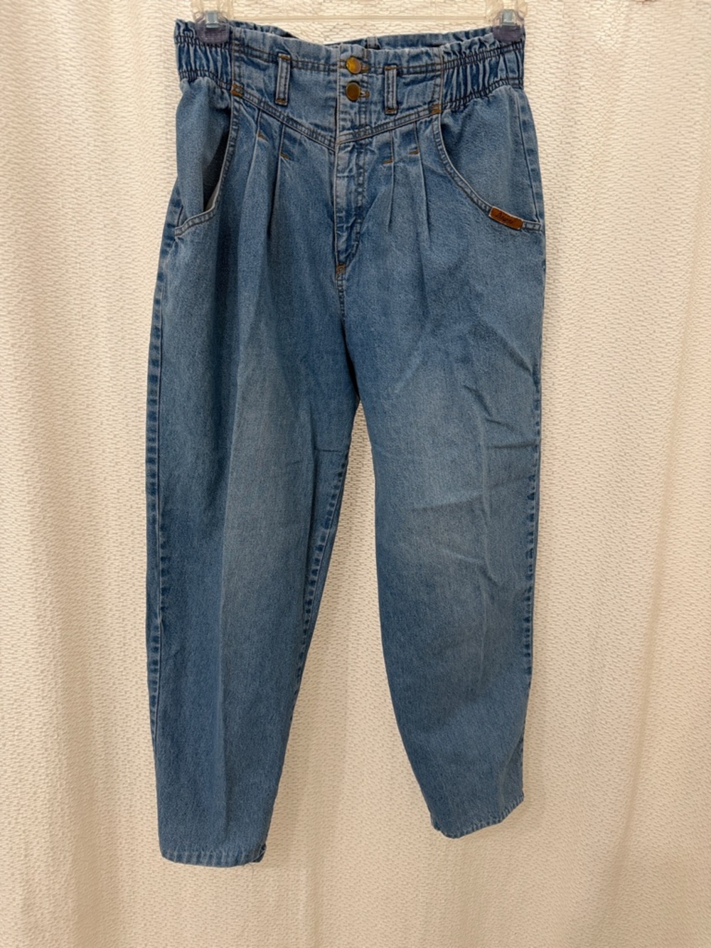 Vintage Elastic High Waist Blue Denim Jeans